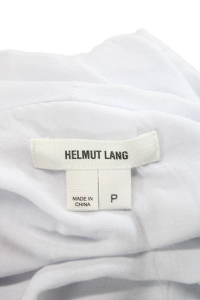 Helmut Lang Women Viscose Blue V Neck Long Sleeve Blouse Button Size 0P