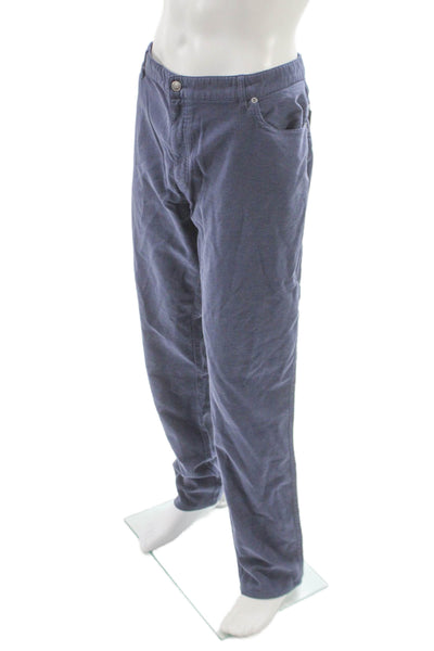Peter Millar Mens Chino Pants Blue Cotton Button Closure Size 42
