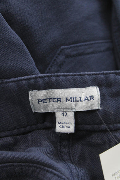 Peter Millar Mens Chino Pants Blue Cotton Button Closure Size 42