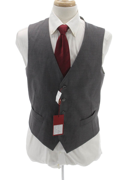 Byron Mens Gray Satin Button Vest Size 50