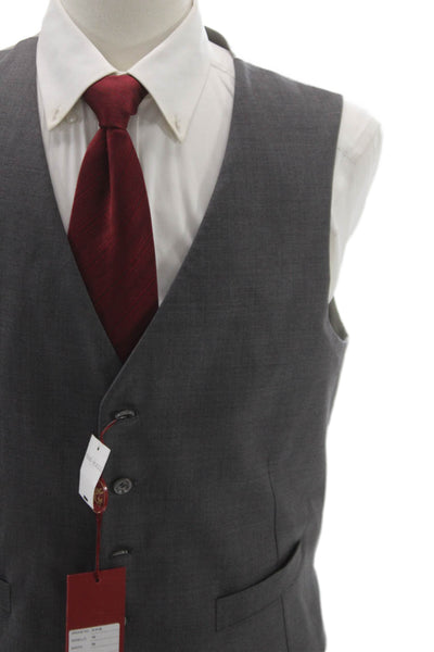Byron Mens Gray Satin Button Vest Size 50