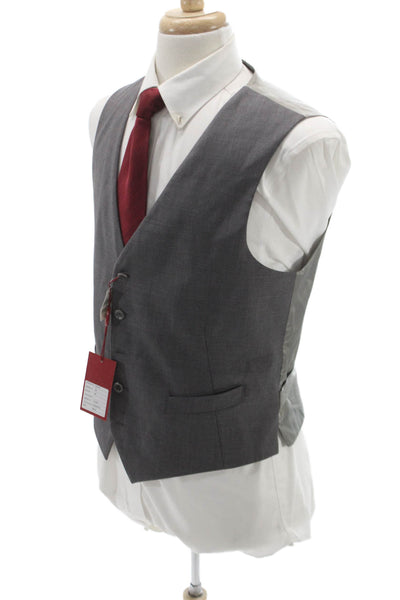 Byron Mens Gray Satin Button Vest Size 50