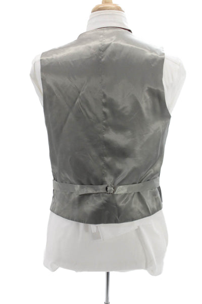 Byron Mens Gray Satin Button Vest Size 50