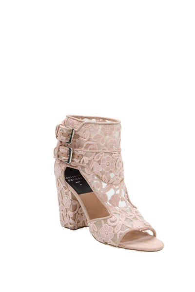 Laurence Dacade Womens Mesh Crochet Cut Out Rush Sandal Heels Pink Size 37 7