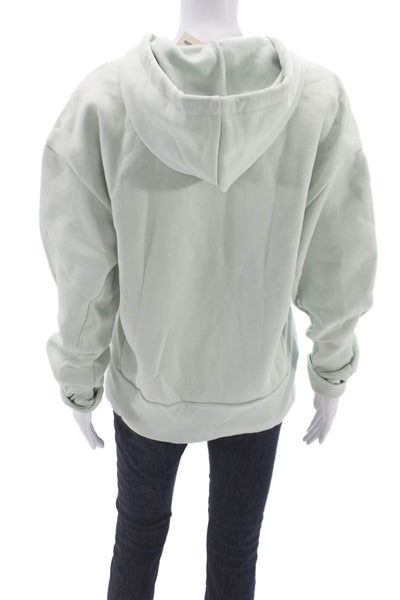 Adidas Unisex Adults Pullover Hoodie Green Drawstring Crew Neck Size S