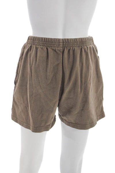 John Galt Women Knit Sweat Shorts Brown Pull On Size S