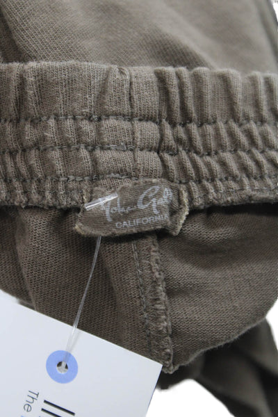 John Galt Women Knit Sweat Shorts Brown Pull On Size S