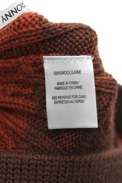 Ronny Kobo Womens Striped Brown Wool Maxi Skirt Size M