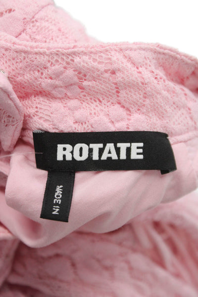 ROTATE Women Pink Lace Mermaid Dress Choker Neck Long Sleeve Size 6