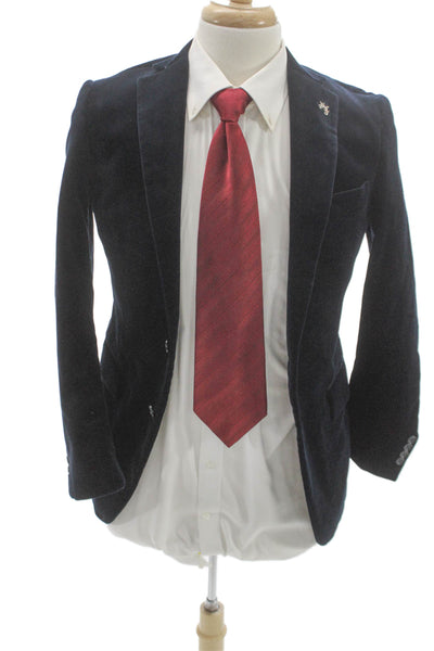 Tombolini Mens Blue Cotton Solid Blazer Size 46