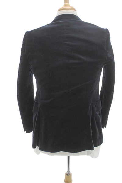 Tombolini Mens Blue Cotton Solid Blazer Size 46