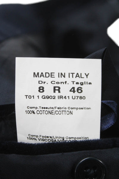 Tombolini Mens Blue Cotton Solid Blazer Size 46