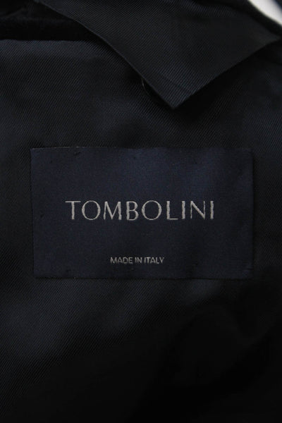 Tombolini Mens Blue Cotton Solid Blazer Size 46