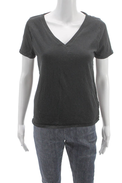 J Crew Women Jersey V-Neck Gray Cotton Short Sleeve T-Shirt Size XS