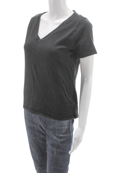 J Crew Women Jersey V-Neck Gray Cotton Short Sleeve T-Shirt Size XS