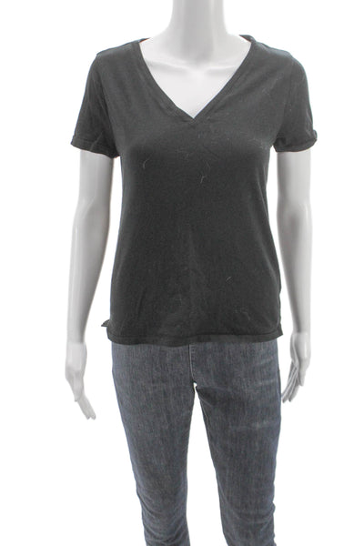 J Crew Women Jersey V-Neck T-Shirt Gray Size XS
