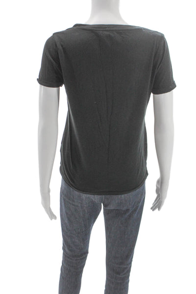 J Crew Women Jersey V-Neck T-Shirt Gray Size XS