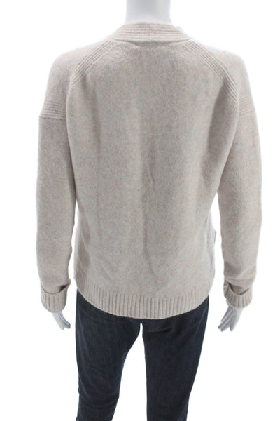 J Crew Womens Cardigan Beige V-Neck Long Sleeve Polyamide Size S