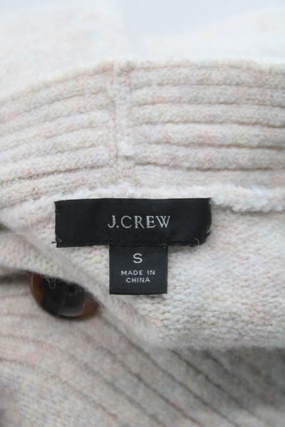 J Crew Womens Cardigan Beige V-Neck Long Sleeve Polyamide Size S