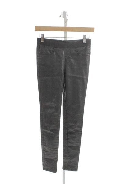 Zadig & Voltaire Women Ankle Leggings Black Coated Lyocell Size 34