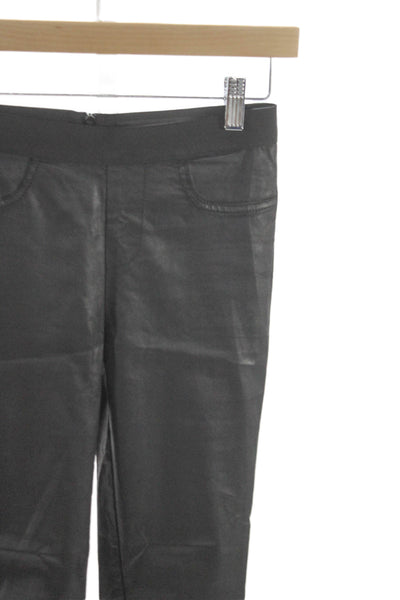 Zadig & Voltaire Women Ankle Leggings Black Coated Lyocell Size 34