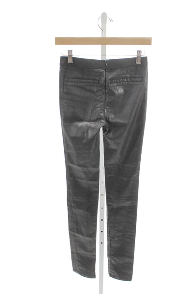 Zadig & Voltaire Women Ankle Leggings Black Coated Lyocell Size 34