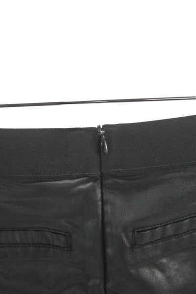 Zadig & Voltaire Women Ankle Leggings Black Coated Lyocell Size 34