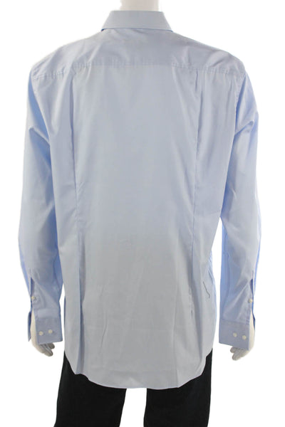 Boss Hugo Boss Mens Cotton Button Up Shirt Blue Size 44/17.5