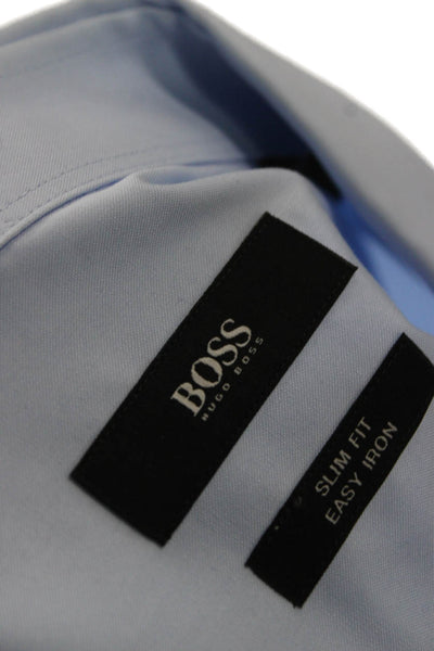 Boss Hugo Boss Mens Cotton Button Up Shirt Blue Size 44/17.5