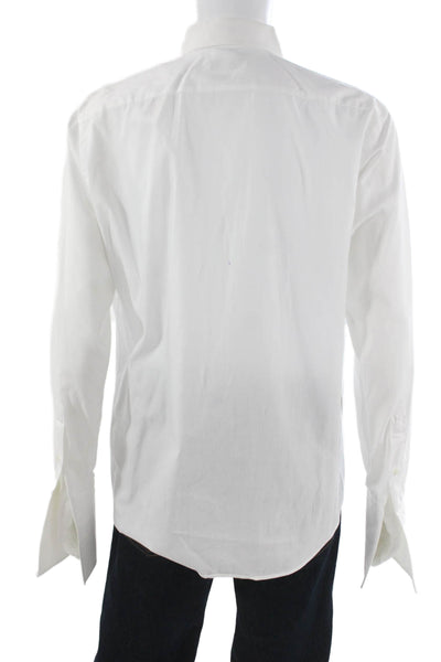 Boss Hugo Boss Mens Cotton Long Sleeve Button Up Shirt White Size 41/16