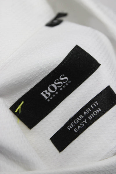 Boss Hugo Boss Mens Cotton Long Sleeve Button Up Shirt White Size 41/16