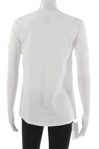 Levis Womens Basic White Crew Neck Short Sleeve T-Shirt Size S