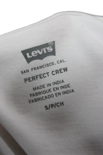 Levis Womens Basic White Crew Neck Short Sleeve T-Shirt Size S