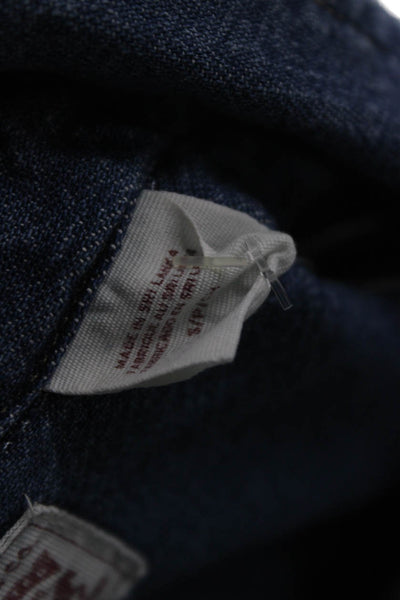 Levis Womens Western Collared Button-Up Cotton Long Sleeve Blue Top Size S
