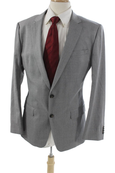 Boss Hugo Boss Mens Gray Virgin Wool 2 Piece Suit Jacket Business Fall Size 42