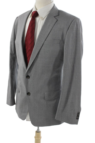 Boss Hugo Boss Mens Gray Virgin Wool 2 Piece Suit Jacket Business Fall Size 42