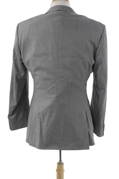 Boss Hugo Boss Mens Gray Virgin Wool 2 Piece Suit Jacket Business Fall Size 42