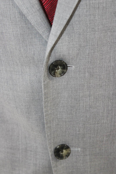 Boss Hugo Boss Mens Gray Virgin Wool 2 Piece Suit Jacket Business Fall Size 42
