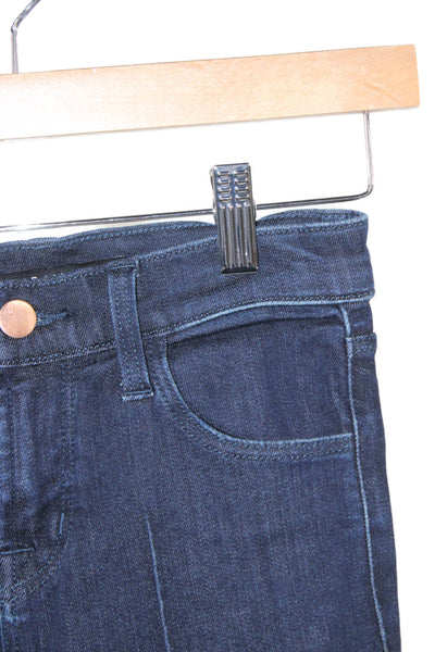 J Brand Womens Skinny Jeans Blue Mid Rise Viscose Zip Size 24
