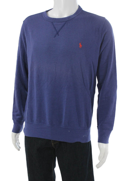 Polo Ralph Lauren Mens Pullover Sweatshirt Blue Cotton Crew Neck Size M