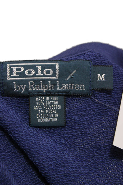 Polo Ralph Lauren Mens Pullover Sweatshirt Blue Cotton Crew Neck Size M