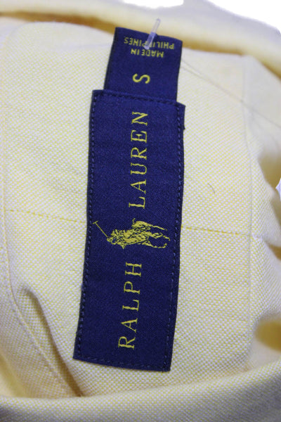 Ralph Lauren Blue Label Men Yellow Cotton Dress Shirt Long Sleeve Size S