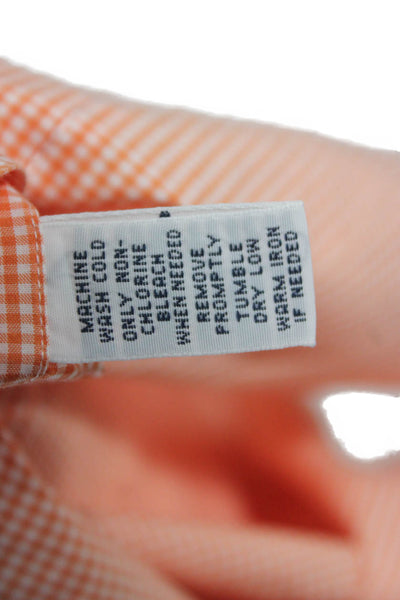Ralph Lauren Mens Orange Cotton Check Button-Up Shirt Size S