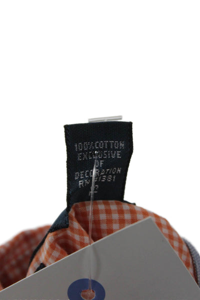 Ralph Lauren Mens Orange Cotton Check Button-Up Shirt Size S