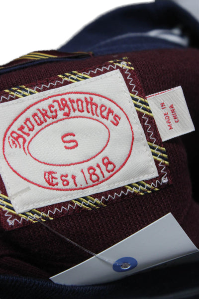 Brooks Brothers Mens Pullover V Neck Red Sweater Long Sleeve Size S