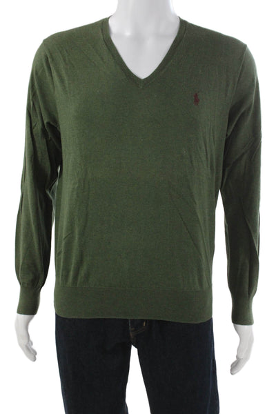 Polo Ralph Lauren Mens V-Neck Pima Cotton Pullover Green Size S