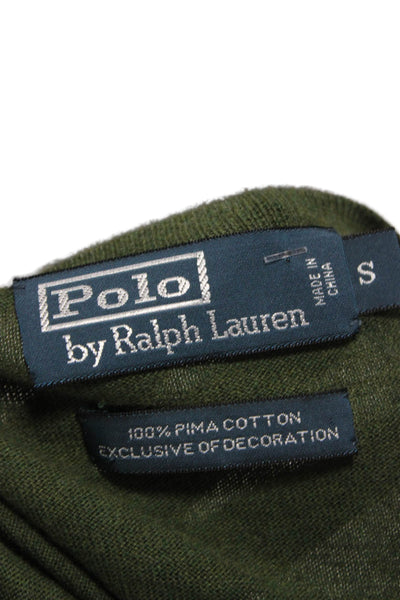 Polo Ralph Lauren Mens V-Neck Pima Cotton Pullover Green Size S