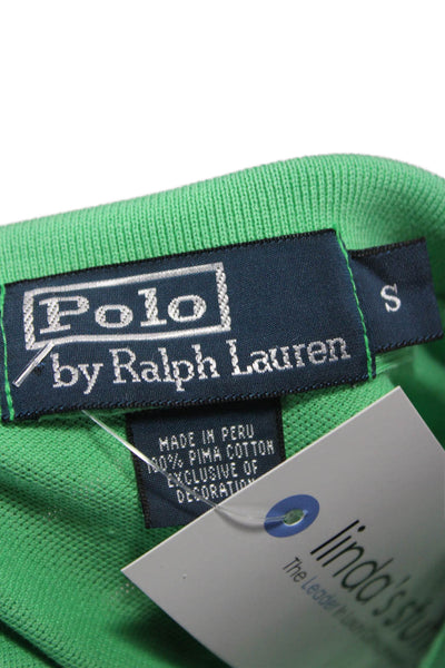 Polo Ralph Lauren Mens Polo Shirt Green 100% Pima Cotton Short Sleeve Size S