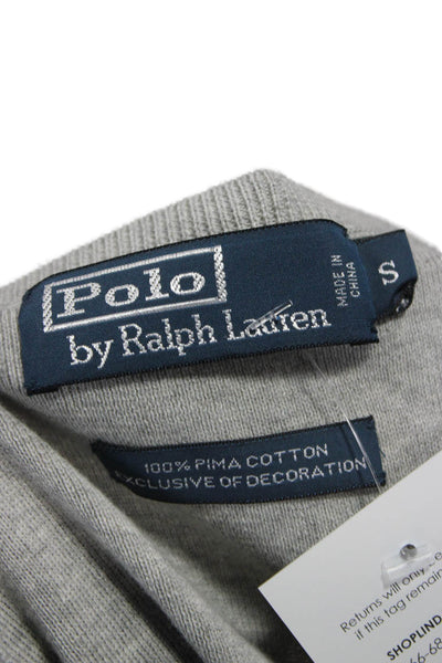 Polo Ralph Lauren Mens Sweater Vest V Neck Pima Cotton Gray Size S