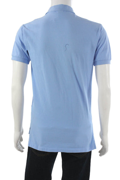 Polo Ralph Lauren Mens Basic Polo Blue Collared Short Sleeve 100% Cotton Size S